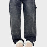Zoe - Wide Leg Jewel Detail Jeans